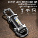 Bärbar, uppladdningsbar och kraftfull ficklampa som nyckelring