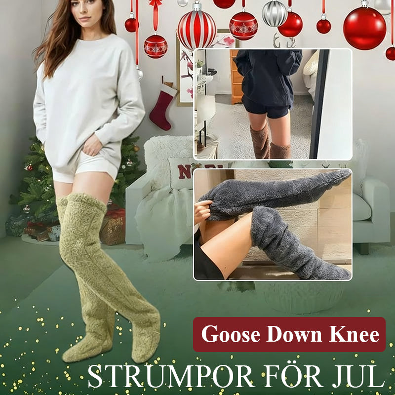 💕Sammetsfleece knästrumpor till jul❄️🎅