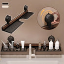 Badrumshylla med sugkopp i valnöt