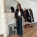 👖Högmidjade, lösa, vida byxor