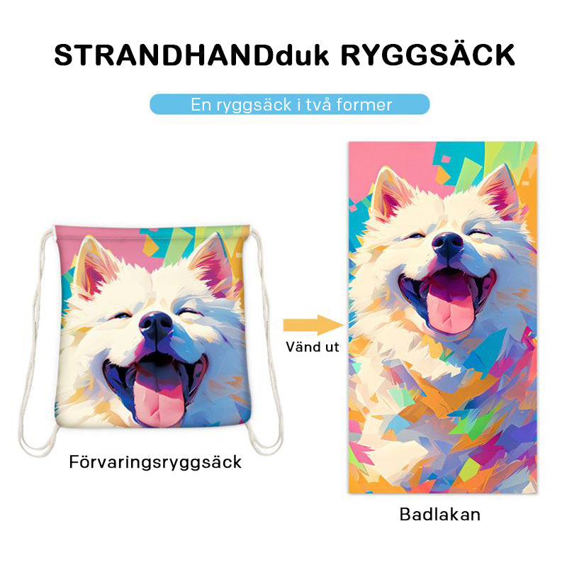 2 i 1 vikbar badlakan med tryckt badhandduk