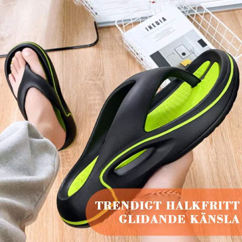 Bekväma sommarflip-flops med tjocka sulor
