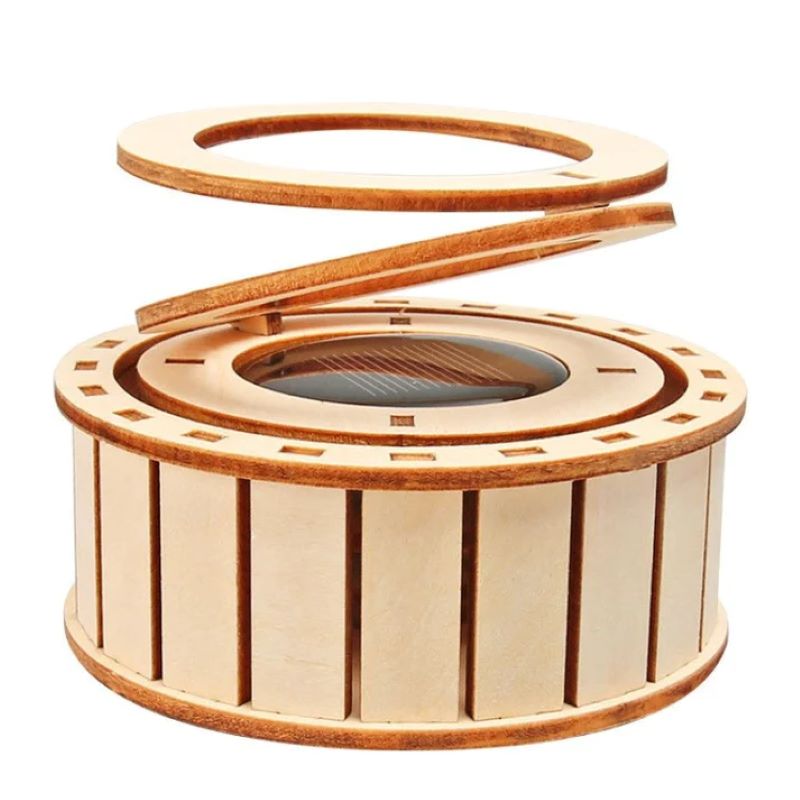 🌟Soldriven roterande träpussel med dubbla ringar🎒💫
