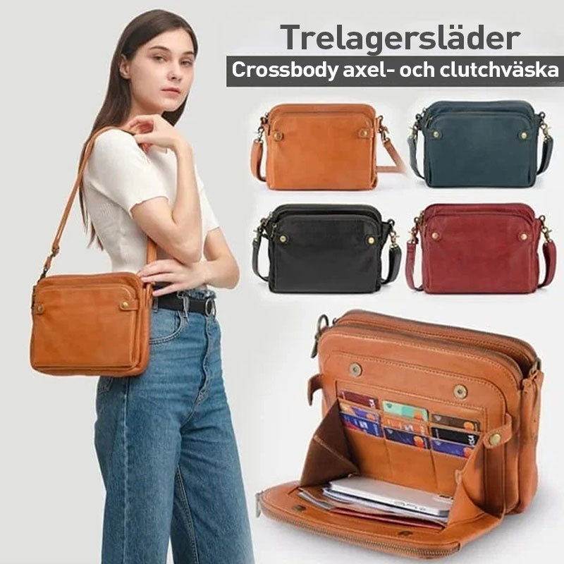 🎁Crossbody axelväskor och kopplingar i läder