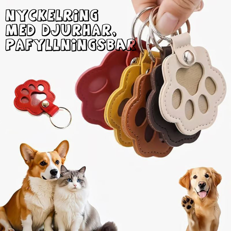 🐾Lädernyckelring med djurtass
