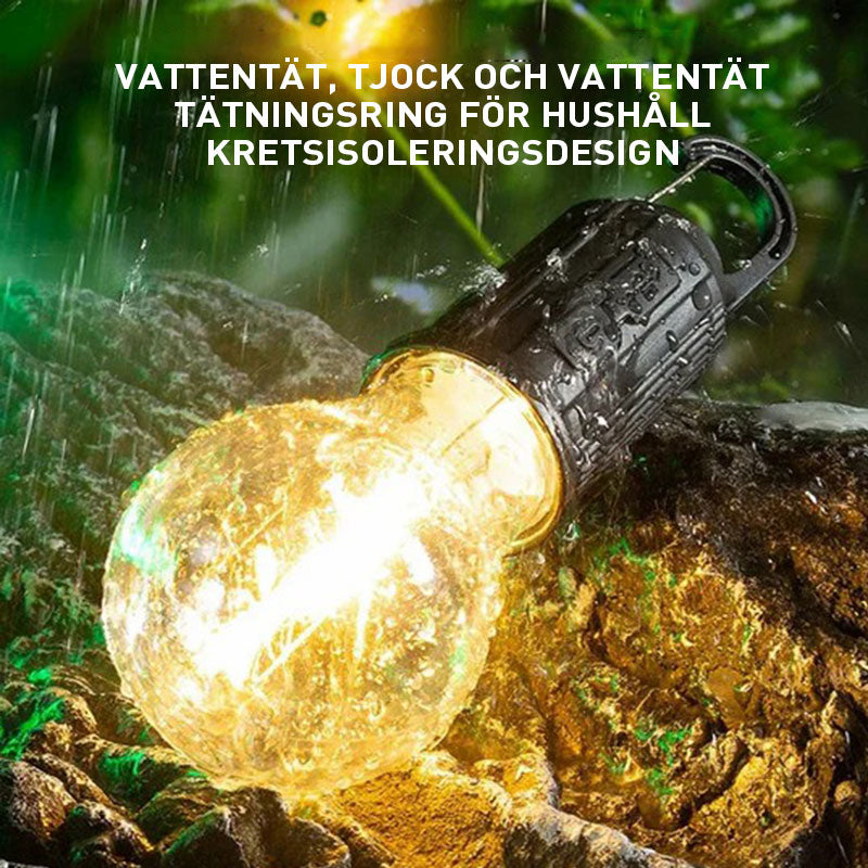 Vattentät LED USB uppladdningsbar campinglampa med krok