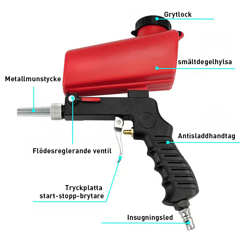 🔥✨Bärbar pneumatisk sandblästringsmaskin