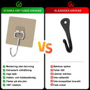 Kraftiga självhäftande väggkrokar - Spikfri montering för kök, badrum och kontor!