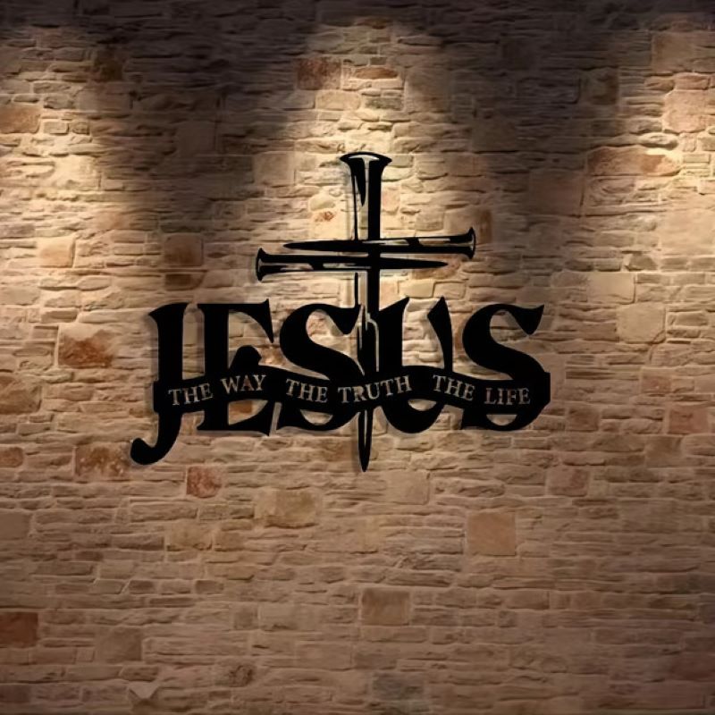 Jesus & Korset Vägen Sanningen Livet Metallväggkonst