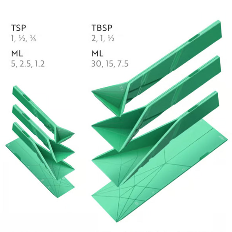📏 Polygonal Flat 3 i 1 mätskedsset 🍽️