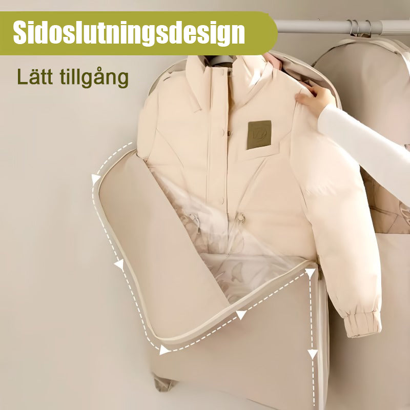 👕Platssparande hängande klädpåse med självkomprimerande dragkedja