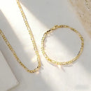 Elegant 2-delat smyckesset i 18K guld – Armband och halsband för män och kvinnor