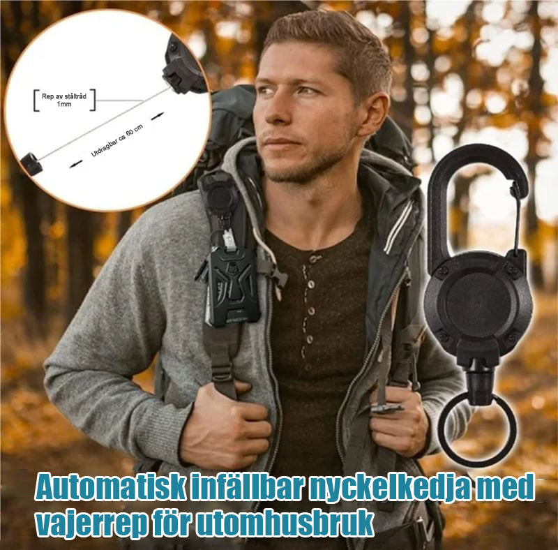 Utomhus automatisk infällbar vajer Luya Tactical Nyckelring