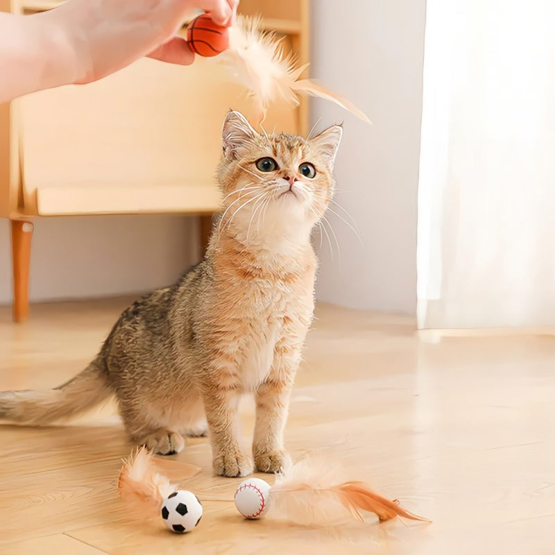 🐱 Interaktiv katthoppboll med fjäder