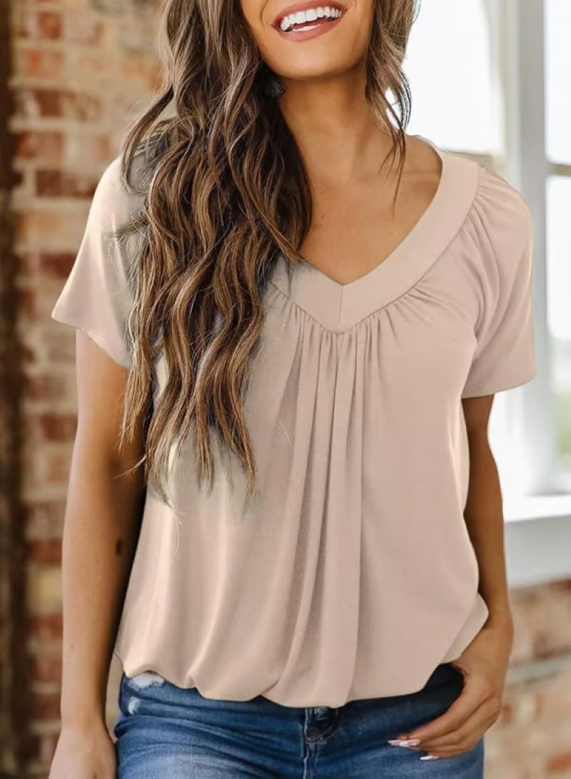 ✨Dam casual kortärmade t-shirts med v-ringning