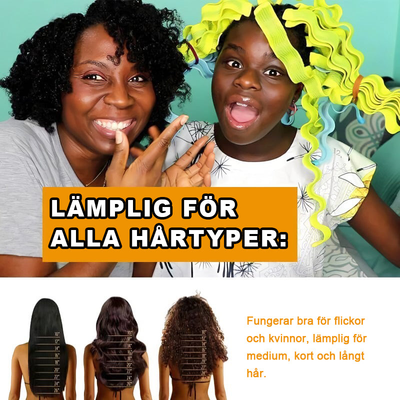 Ej uppvärmning hårspiral styling papiljotter - 12 st