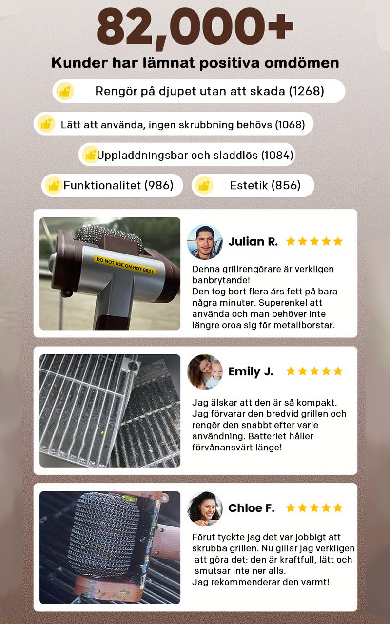 Grillborste i rostfritt stål