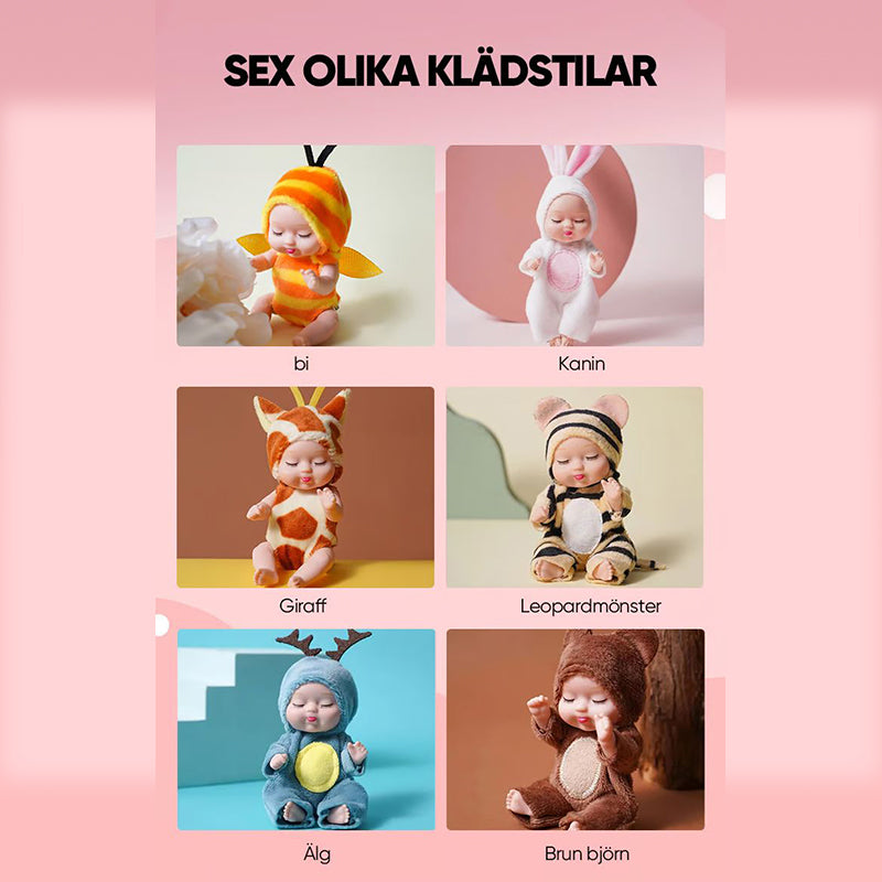 Mini realistiska babydockor med kläder