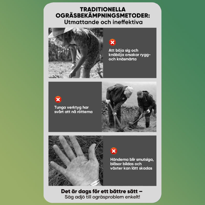 Bärbart verktyg för ogräsrensning i trädgården