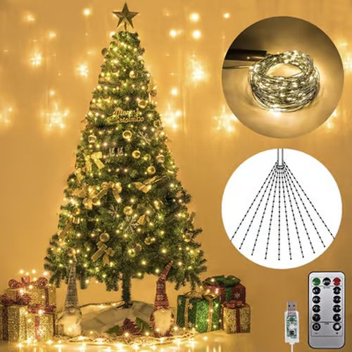 🎁Jul 🌲8 lägen 100-600 LED Firefly Twinkle String Lights