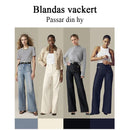 👖Högmidjade, lösa, vida byxor