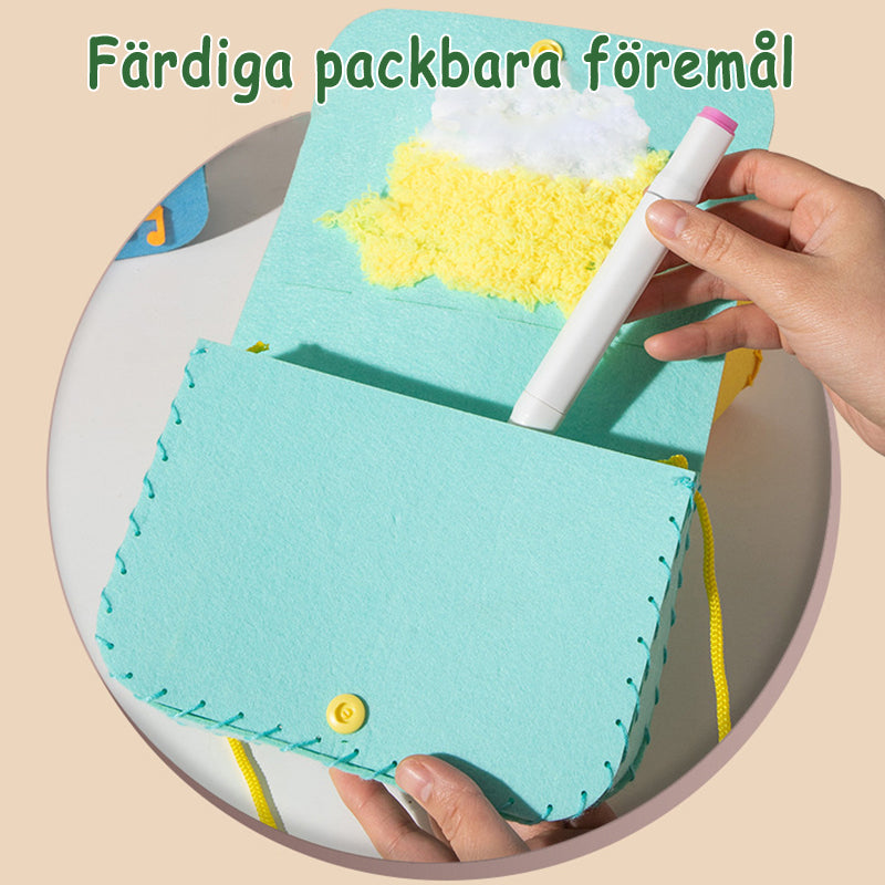 Förälder-barn handgjord tecknad non-woven myntväska budväska
