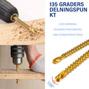 Sats med 6 titanbelagda HSS-spiralborrar (3–8 mm)