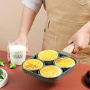 Fyra håls äggpanna, frukostomelett hushållsstekpanna non-stick panna