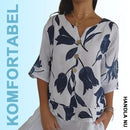 Tunika med tryckt V-ringning