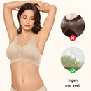 Bekväm och bekväm bh med framknapp