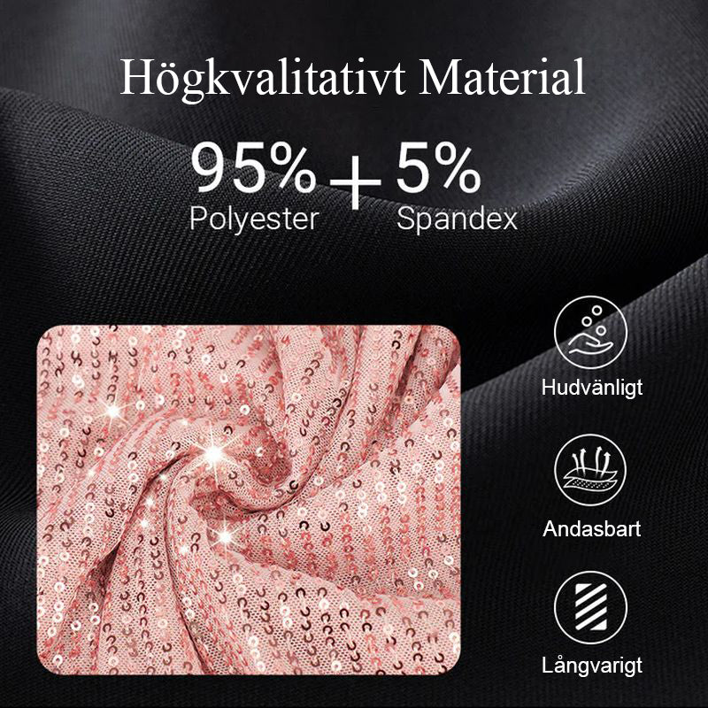 Damklänning med en axel och paljettmönster, glittrande festklänning för klubb