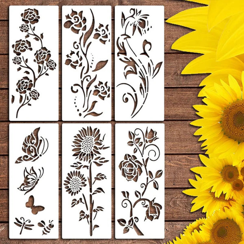 💐Trädgårdsstaket Stora Blomsterschabloner🌻Gör-det-själv-dekoration