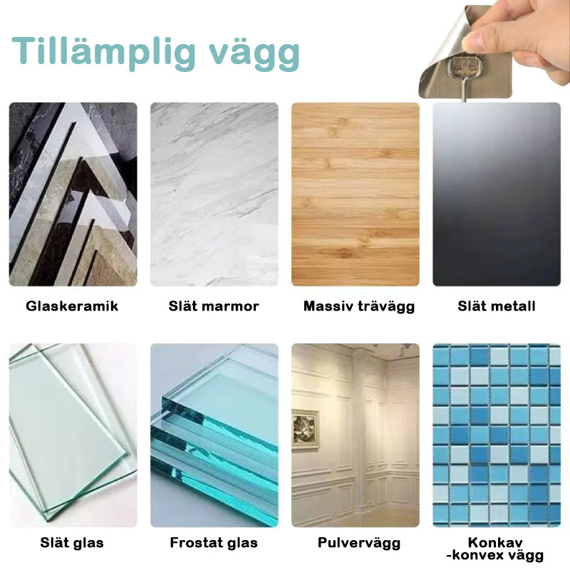 Kraftiga självhäftande väggkrokar - Spikfri montering för kök, badrum och kontor!
