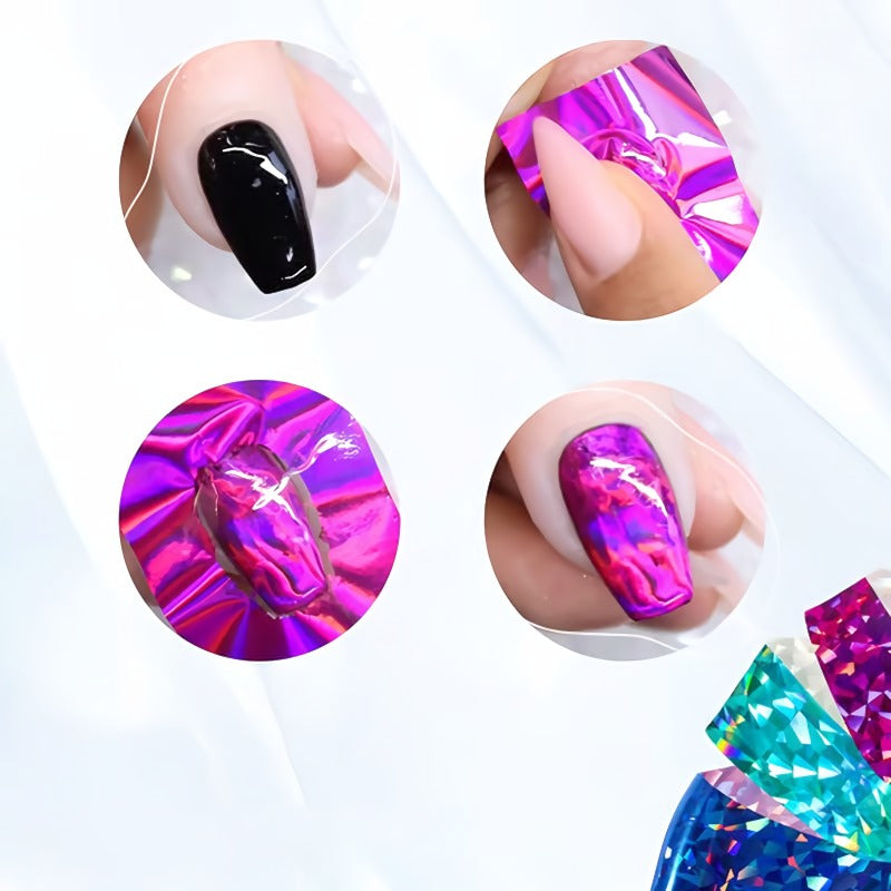 Reflekterande mosaik Nail Art Transfer Folie