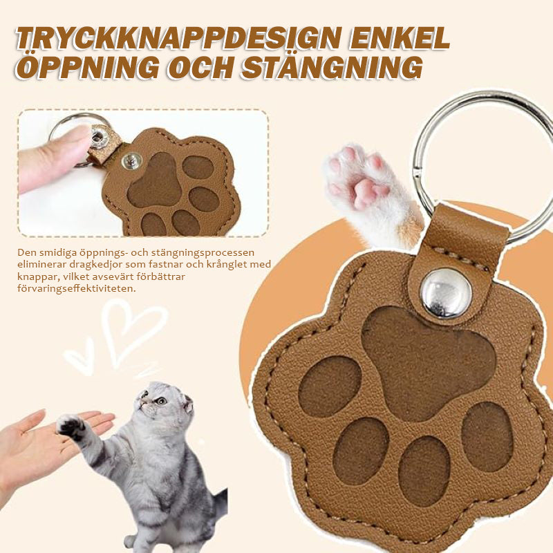 🐾Lädernyckelring med djurtass