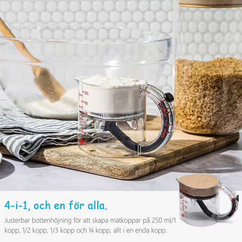 ✨4-i-1 justerbar mätkopp