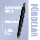 🌟 Lättanvänd 2-i-1 ögonbrynspenna
