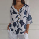 Tunika med tryckt V-ringning