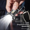 Bärbar, uppladdningsbar och kraftfull ficklampa som nyckelring