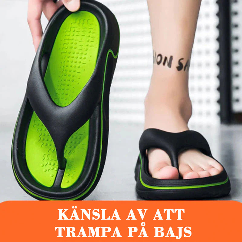 Bekväma sommarflip-flops med tjocka sulor