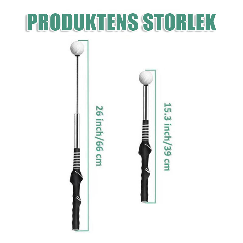 Teleskopisk klubba, infällbar golfsvingträningshjälpmedel