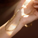 Elegant 2-delat smyckesset i 18K guld – Armband och halsband för män och kvinnor