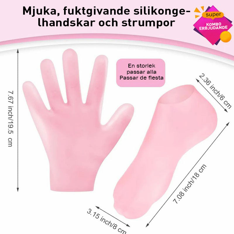 Silikon Fuktgivande Mjuk Gel Handskar & Strumpor