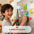 10-pack 5 x 5 cm genomskinliga akrylmagneter för gör-det-själv-kylskåp med självhäftande baksida
