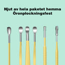 Innovativt fjäderbelastat öronvax rengöringsverktyg