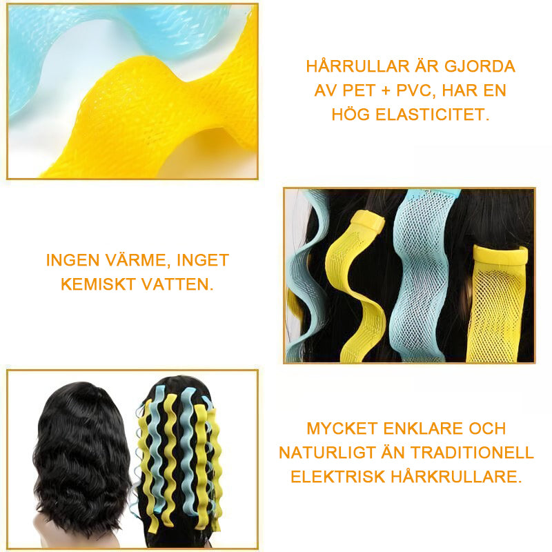 Ej uppvärmning hårspiral styling papiljotter - 12 st