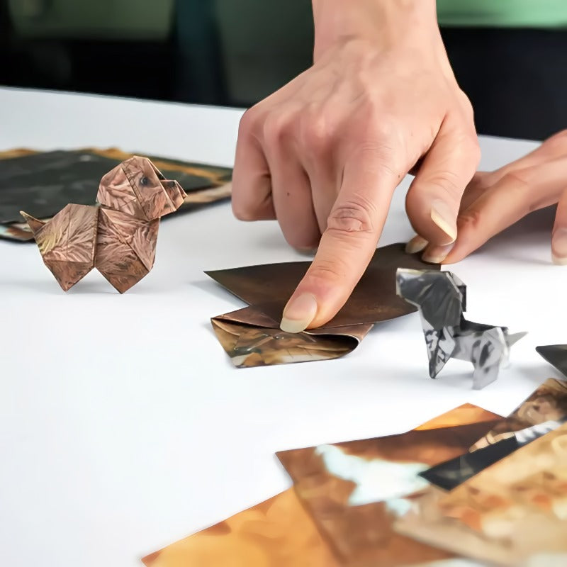 🐱 Papier pliable 5 minutes (50 pièces) : sans colle ni ciseaux