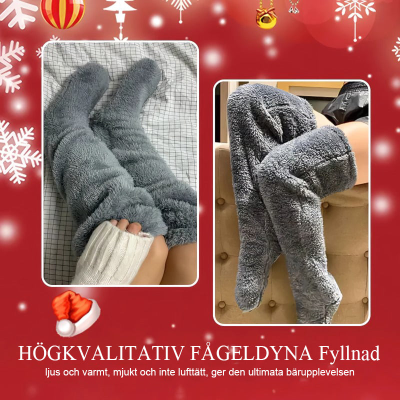 💕Sammetsfleece knästrumpor till jul❄️🎅