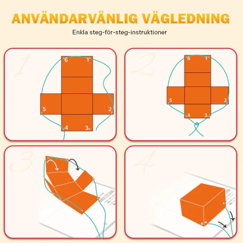 🔥Bästa presenten👶✨Dragsnöre 3D-geometri lärobok