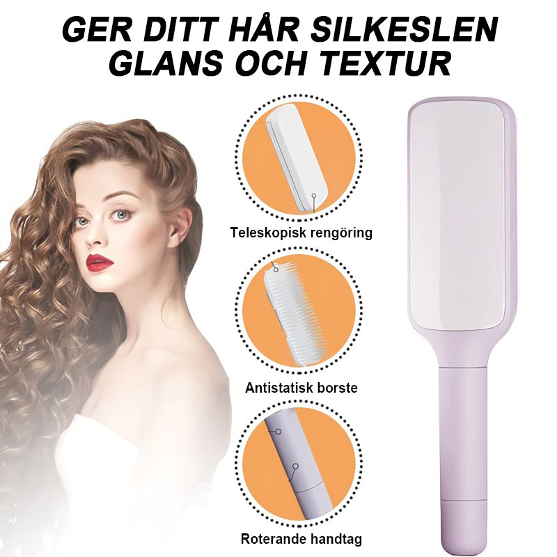 Självrengörande infällbar antistatisk massagekam